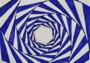 linie spiralne niebieskie