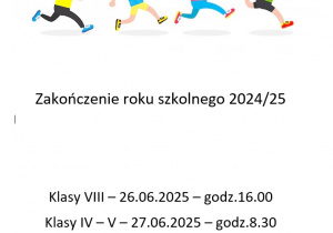 informacja o zakończeniu roku szkolnego