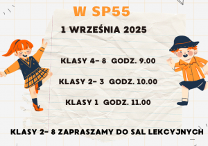 godziny rozpoczęcia roku szkolnego plakat