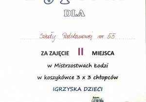 dyplom dla sportowców