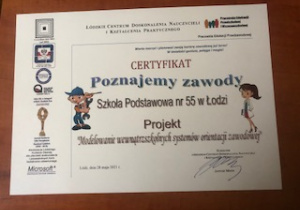 certyfikat akcji "Poznajemy zawody"