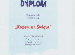 Dyplom "Razem na święta"